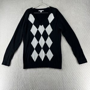 Cutter &‎ Buck Argyle Sweater V-Neck Pullover Long Sleeve Knit Top M/M